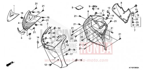 GAINE DE PROTECTION AVANT SH125C de 2012